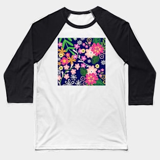 Cherry Blossoms Romance_Navy background Baseball T-Shirt